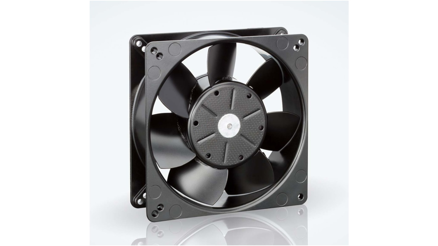 ebm-papst 5200 N Series Axial Fan, 12 V dc, DC Operation, 187m³/h, 4.1W, 383mA Max, 127 x 127 x 38mm