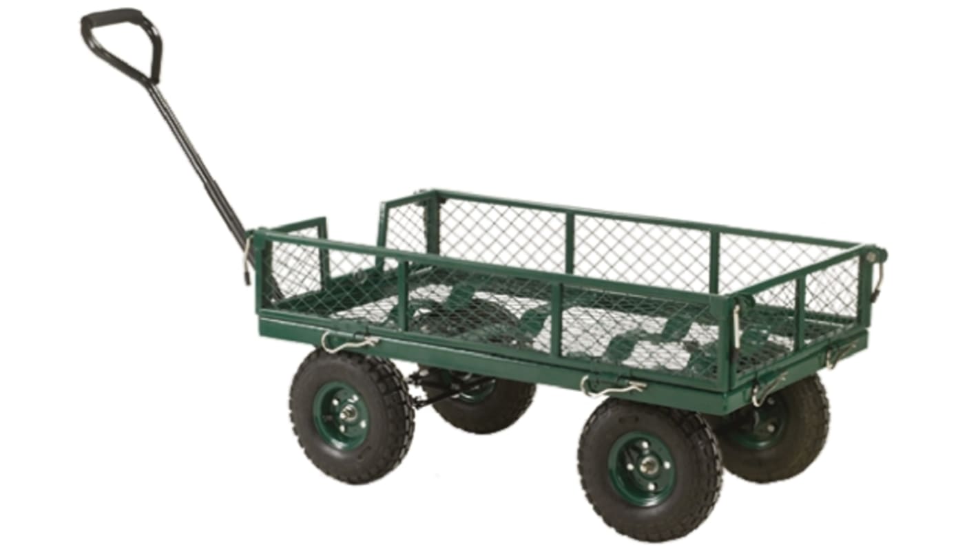 RS PRO Mesh Sided Steel Platform Trolley, 1070 x 515 x 1170mm, 250kg Load