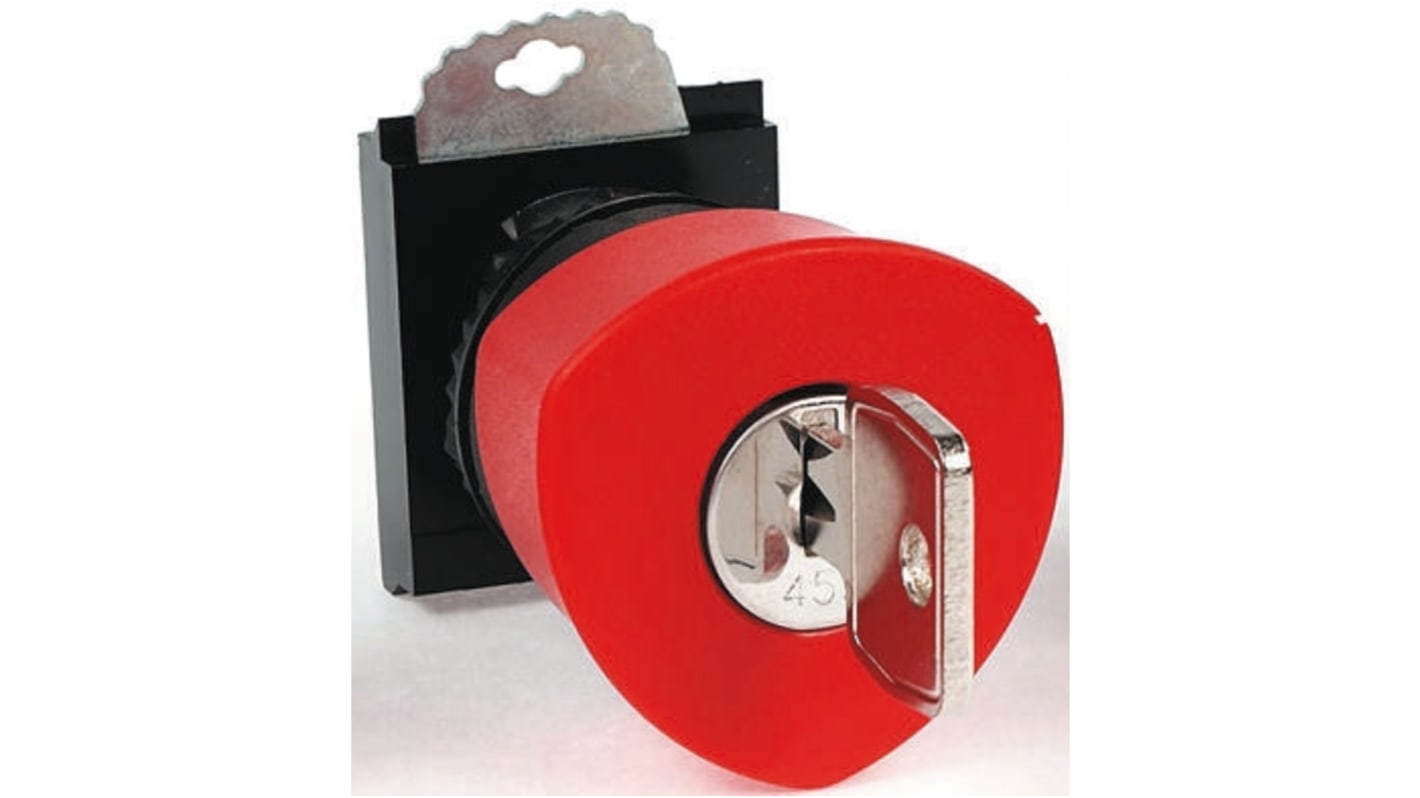 Cabezal de pulsador BACO serie BACO, Ø 22mm, de color Rojo, llave de reinicio, IP66