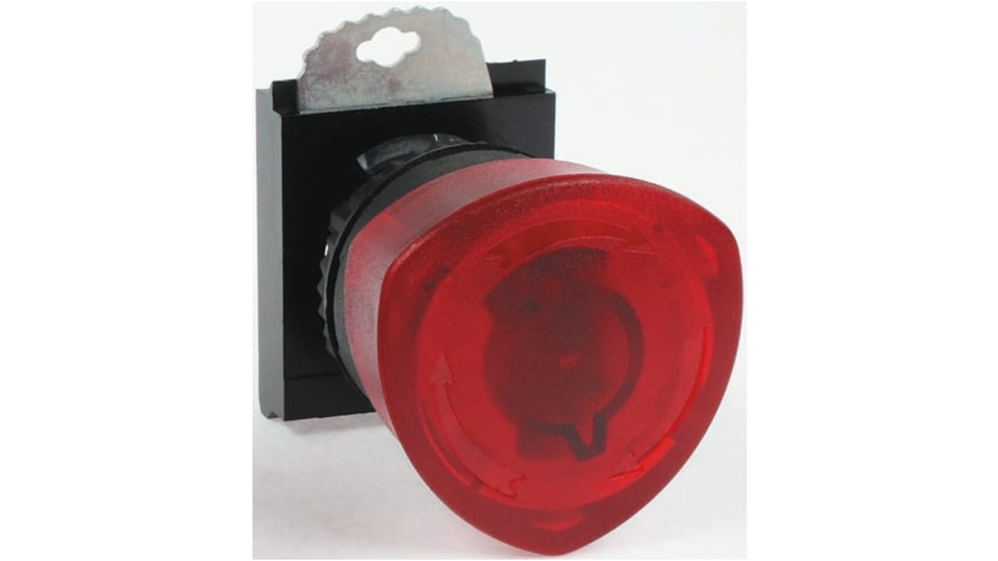 BACO Red Illuminated Stay Put Push Button Head, 22mm Cutout, IP66