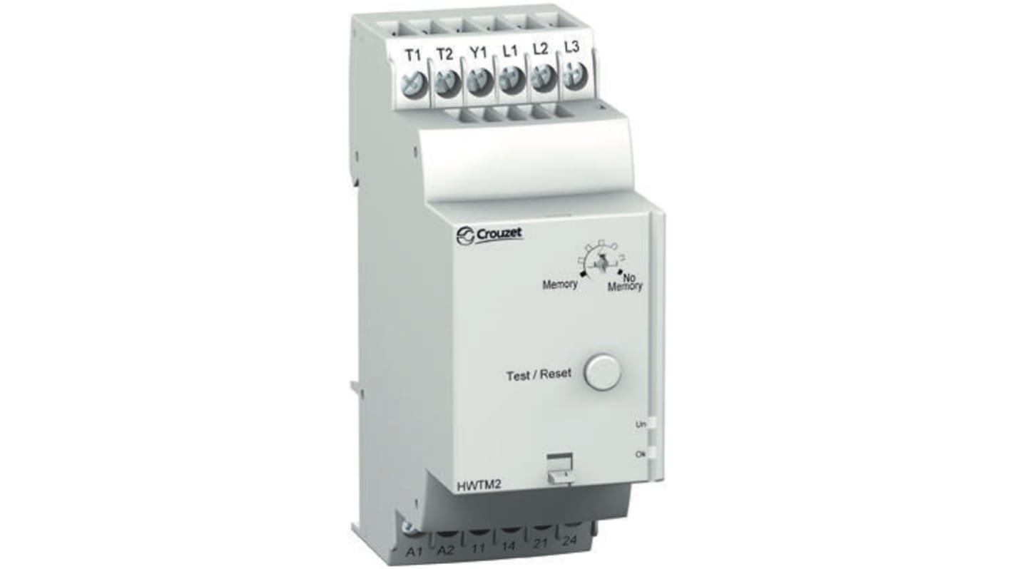 Crouzet Phase, Temperature Monitoring Relay, DPST, 208 → 480V ac