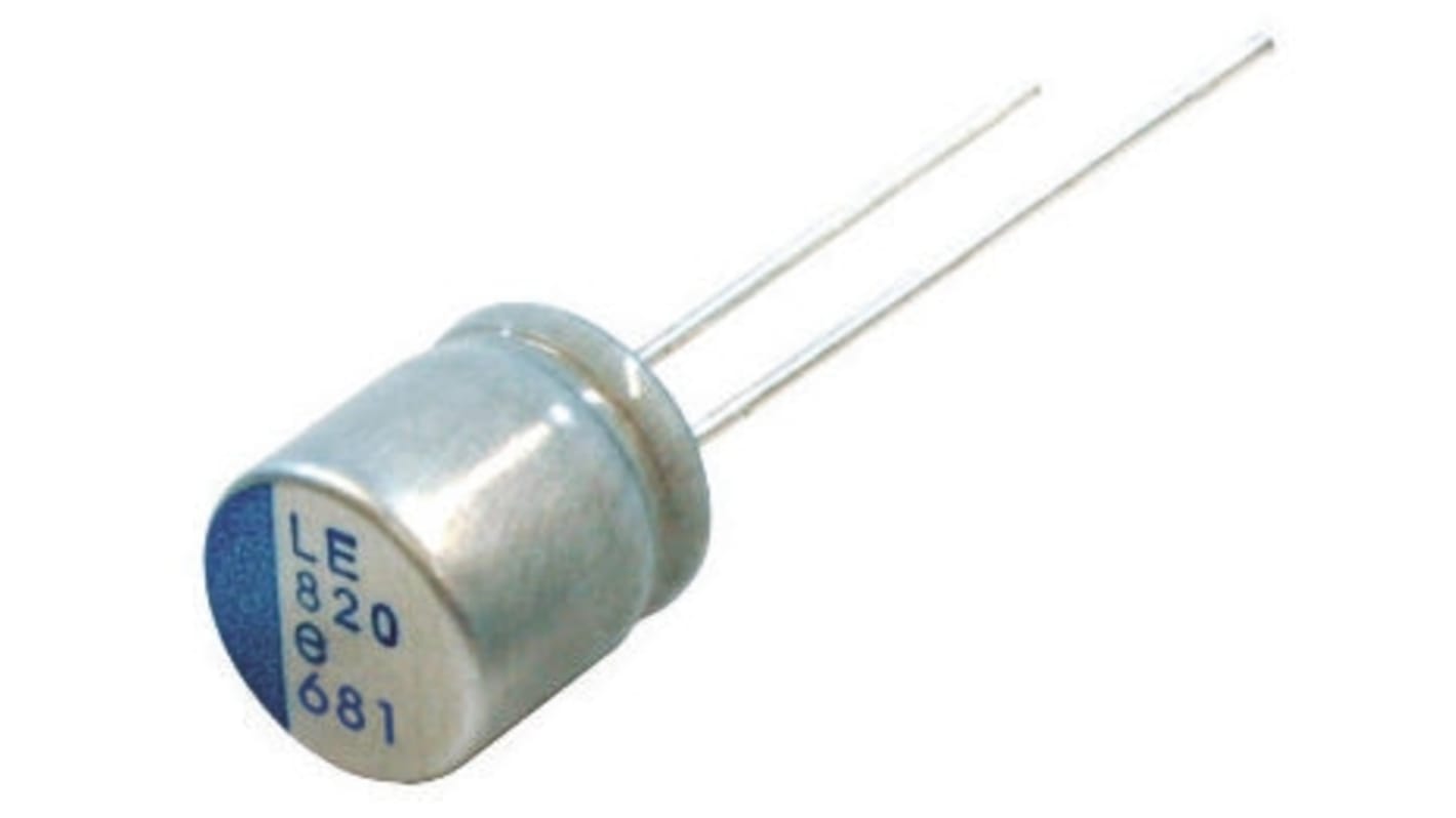 Nichicon 1mF Through Hole Polymer Capacitor, 2.5V dc