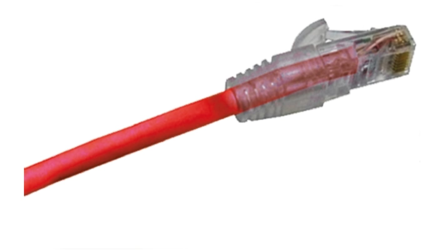 Cavo Ethernet Cat6 (U/UTP) Molex Premise Networks, guaina in PVC col. Rosso, L. 1m, Con terminazione