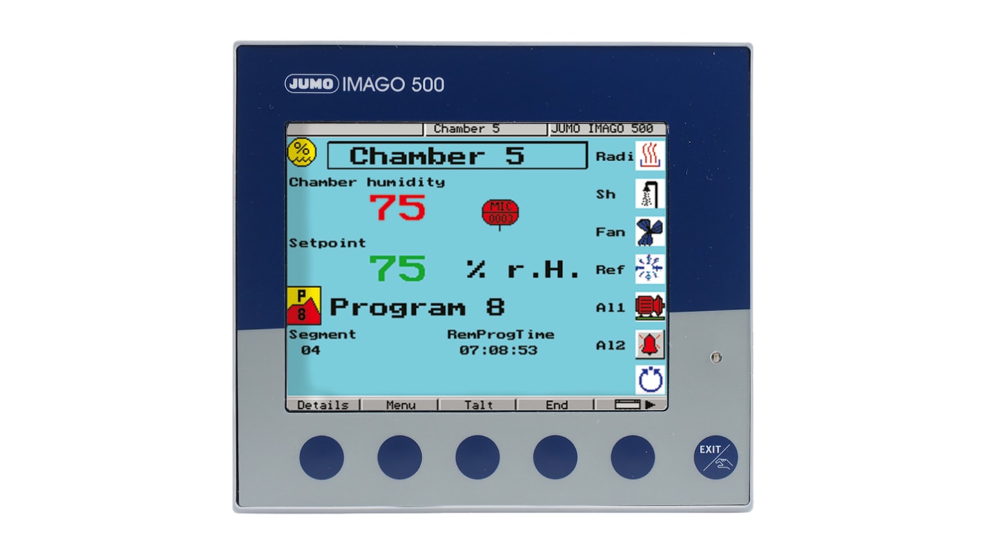 Controlador de temperatura PID Jumo serie IMAGO 500, 144 x 133mm, 110 → 240 V ac, 2 (analógico), 6 (binario)