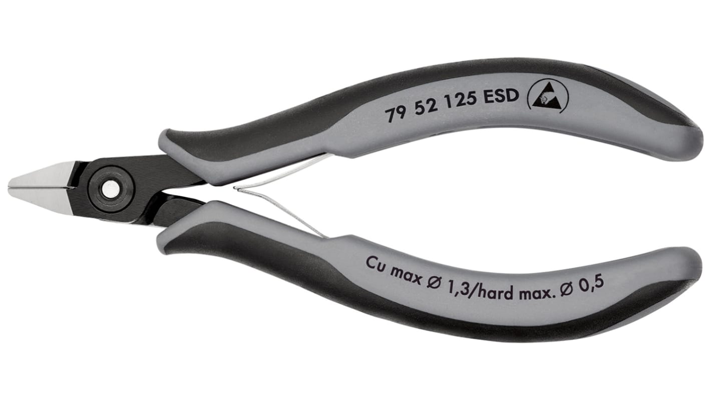 Alicates de corte lateral Knipex, capacidad de corte 1,3mm, long. total 125 mm, , , ESD