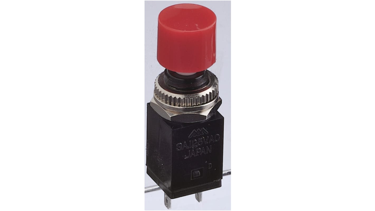 Miyama Push Button Switch, Off-(On), Panel Mount, SPST