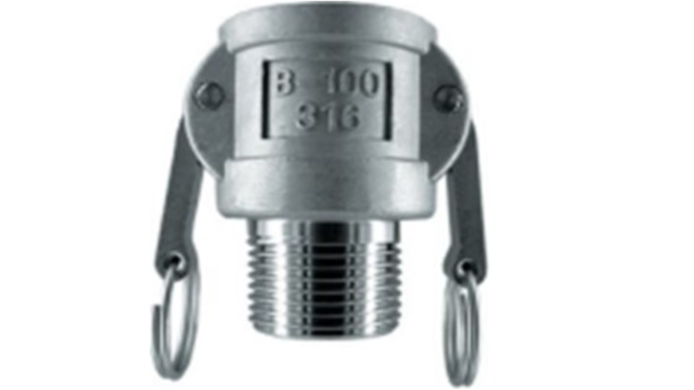 RS PRO Hose Connector, Straight Cam & Groove Coupling, BSPT 1in 1in ID, 17 bar