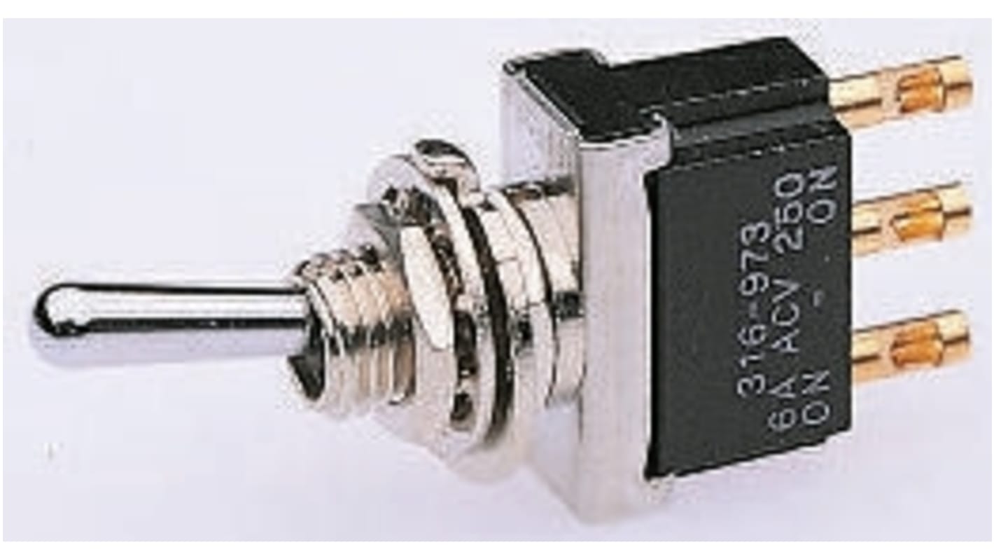 RS PRO Toggle Switch, On-Off-(On), SPDT, Through Hole Terminal