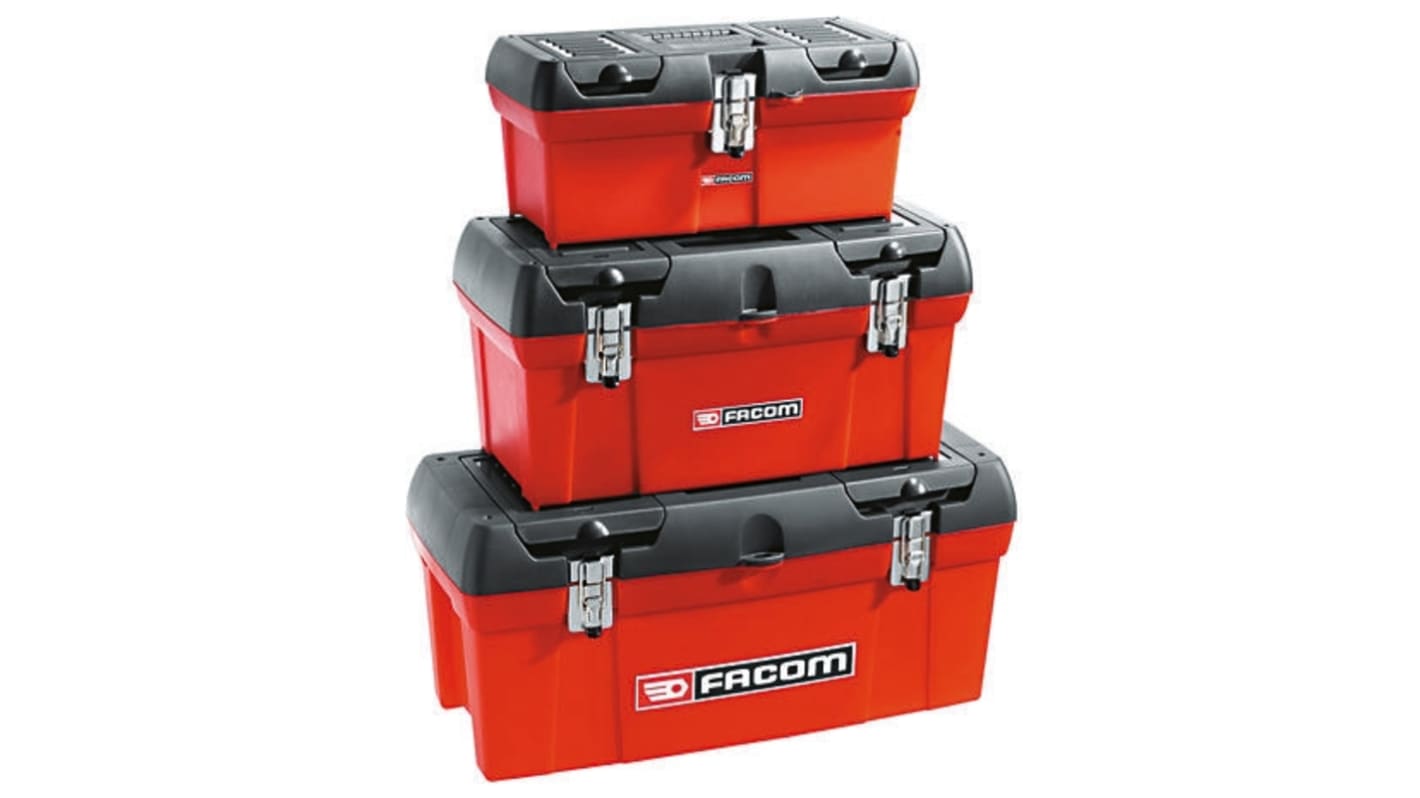 Facom Kunststoff Werkzeugbox Kleinteilekoffer, L. 493mm B. 256mm H. 248mm, 2kg, Vorhängeschloss