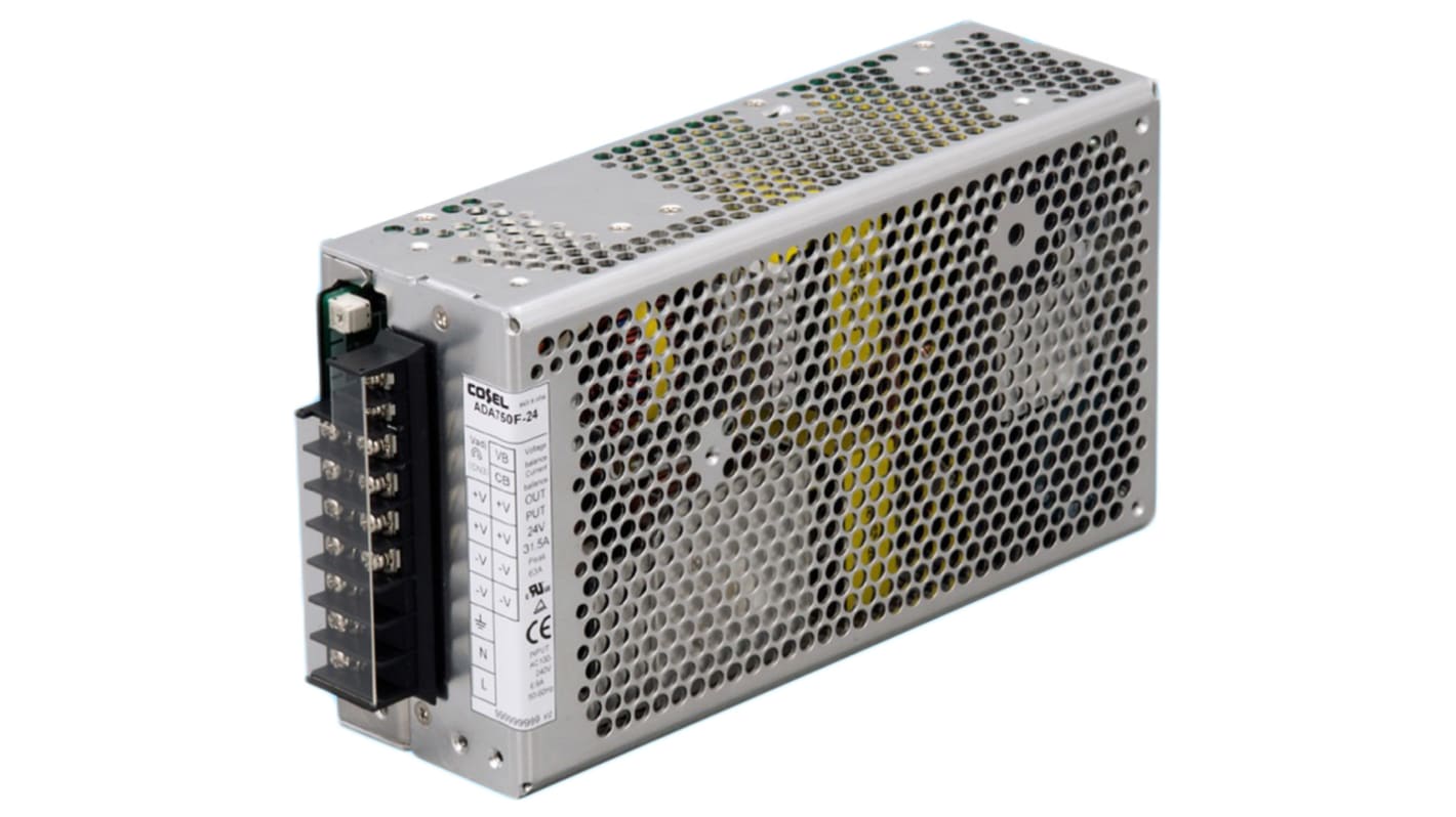 Cosel Embedded Switch Mode Power Supply (SMPS), ADA750F-24, 24V dc, 31.5A, 750W, 1 Output, 120 → 350 V dc, 85