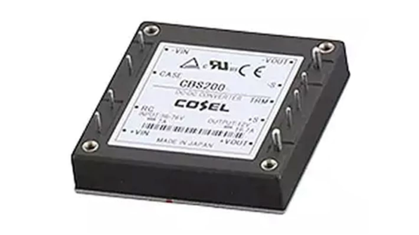 Cosel DC-DC Converter, 24V dc/ 8.4A Output, 36 → 76 V dc Input, 201.6W, Through Hole, +100°C Max Temp -40°C Min