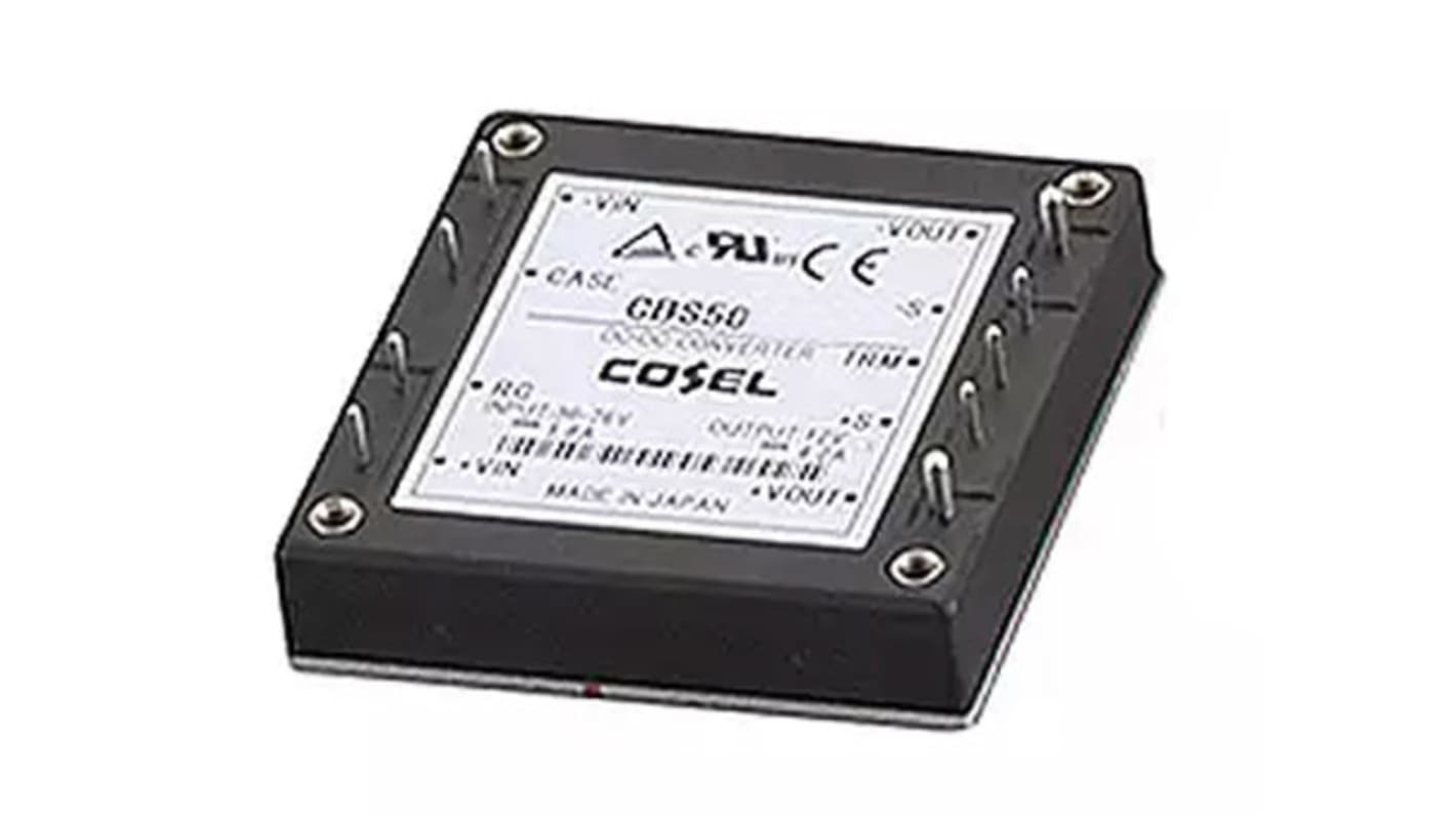 Cosel DC-DC Converter, 12V dc/ 4.2A Output, 18 → 36 V dc Input, 50.4W, Through Hole, +100°C Max Temp -40°C Min