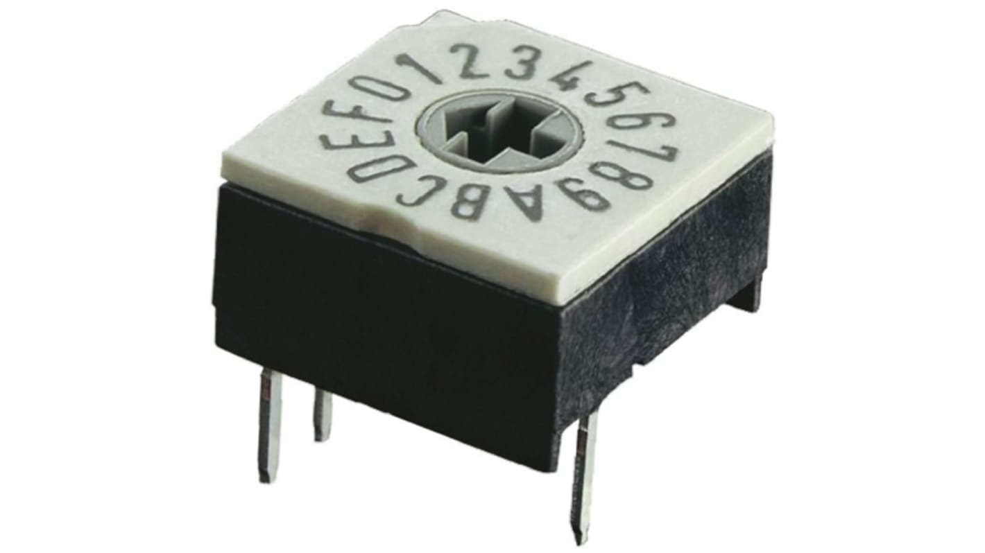 Interruptor DIP, Montaje en orificio pasante, 150 mA a 24 V dc, 10 vías, -20 → +85°C