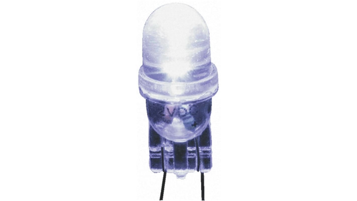 Bombilla para piloto luminoso LED JKL Components Blanco, 12V dc / 15mA, 22 °, casquillo cuña, Ø 10mm