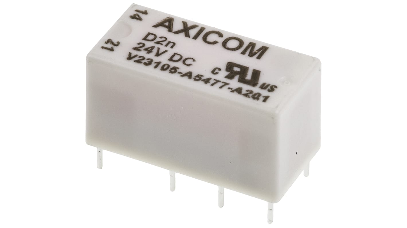 TE Connectivity PCB Mount Power Relay, 24V dc Coil, 3A Switching Current, DPDT