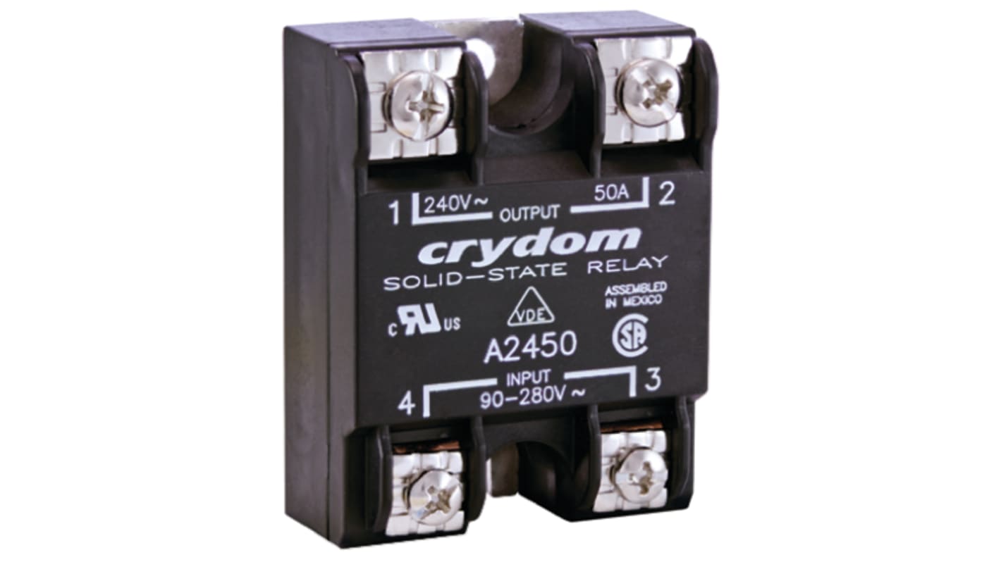 Sensata / Crydom ソリッドステートリレー 最大負荷電流:90 A rms 最大負荷電圧:280 V rms 表面実装, A2490