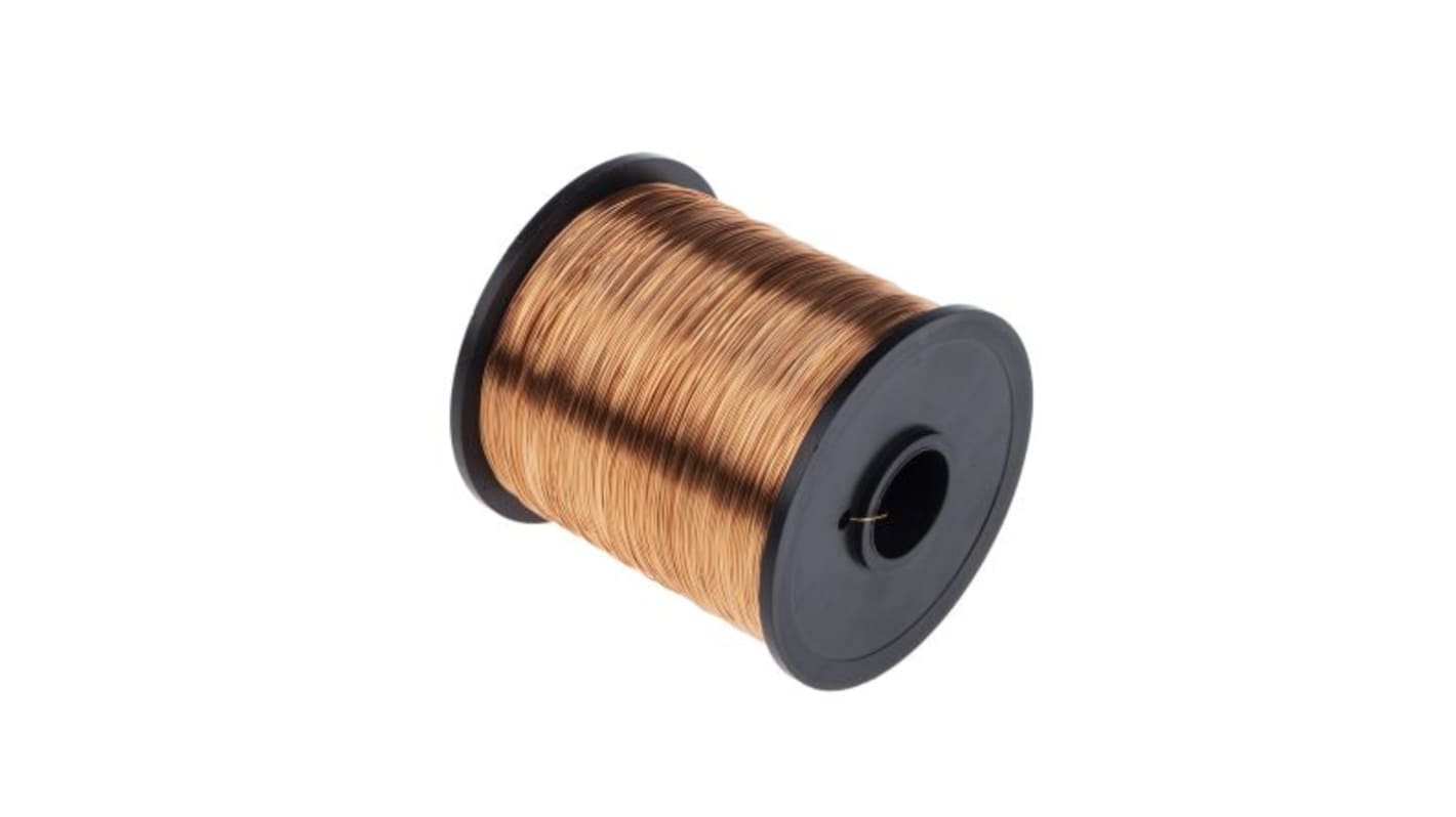 Alambre de cobre RS PRO, sección 0,05 mm² / 30 AWG, Ø 0.25mm, long. 1100m, acabado esmaltado