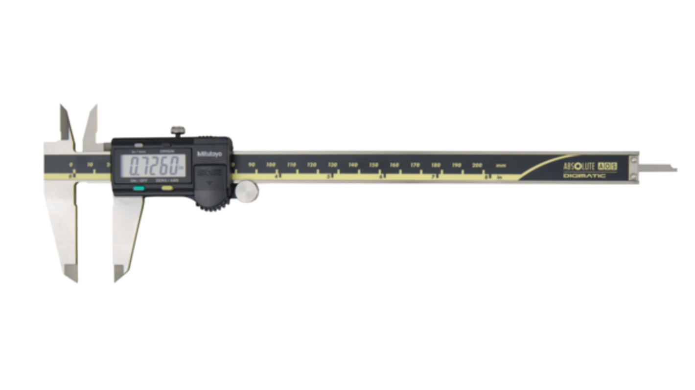 Mitutoyo 200mm, 8in Digital Caliper 0.01 mm Resolution, Imperial, Metric