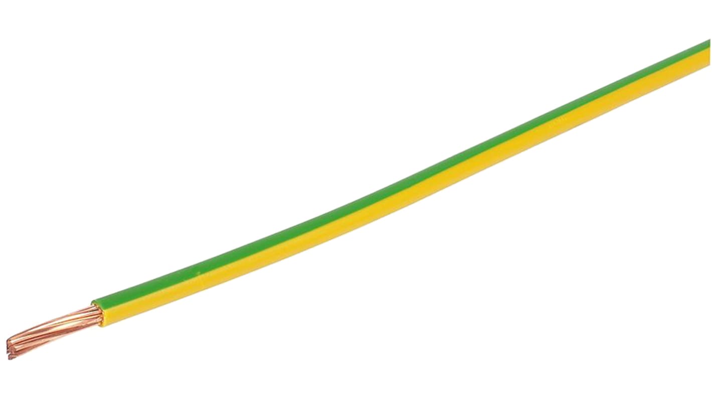 Prysmian Kapcsolóhuzal 20147718, keresztmetszet területe: 2,5 mm², részei: 7/0,67 mm, Zöld/Sárga burkolat, 750 V, 100m