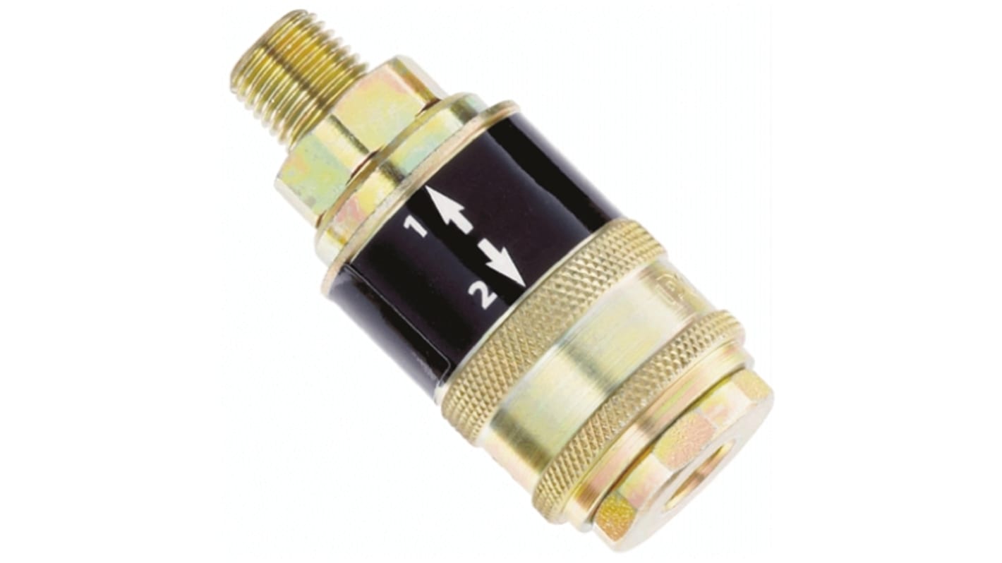 PCL Steel Male Pneumatic Quick Connect Coupling, R 3/8 Male Threaded