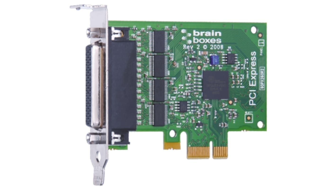 Brainboxes PCIe Serielt kort Seriel, 4 Porte, RS232, 921.6kbit/s