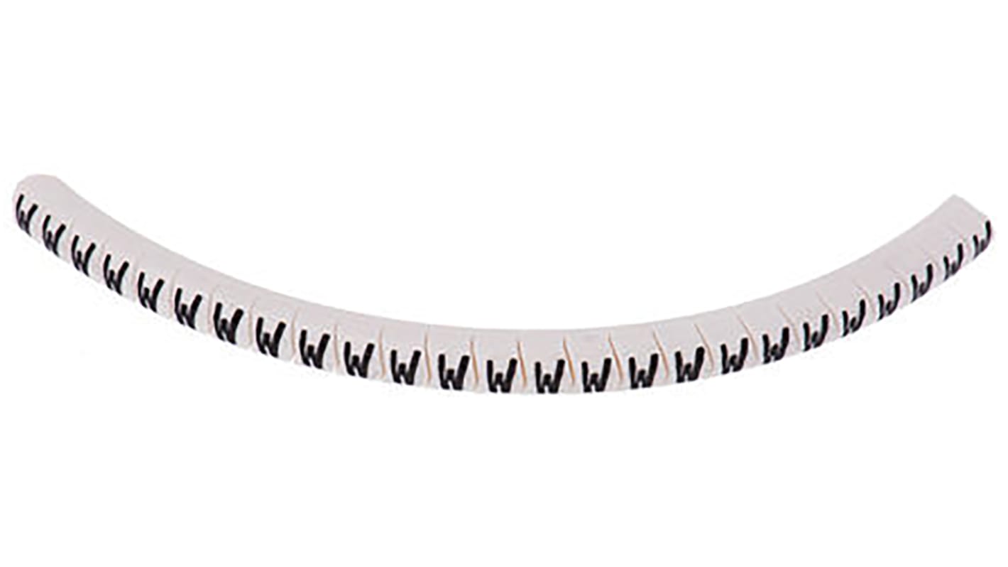 Marcadores de cable HellermannTyton Helagrip de PVC Negro sobre Blanco, texto: W, Ø máx. 9mm, montaje: Deslizante, 250