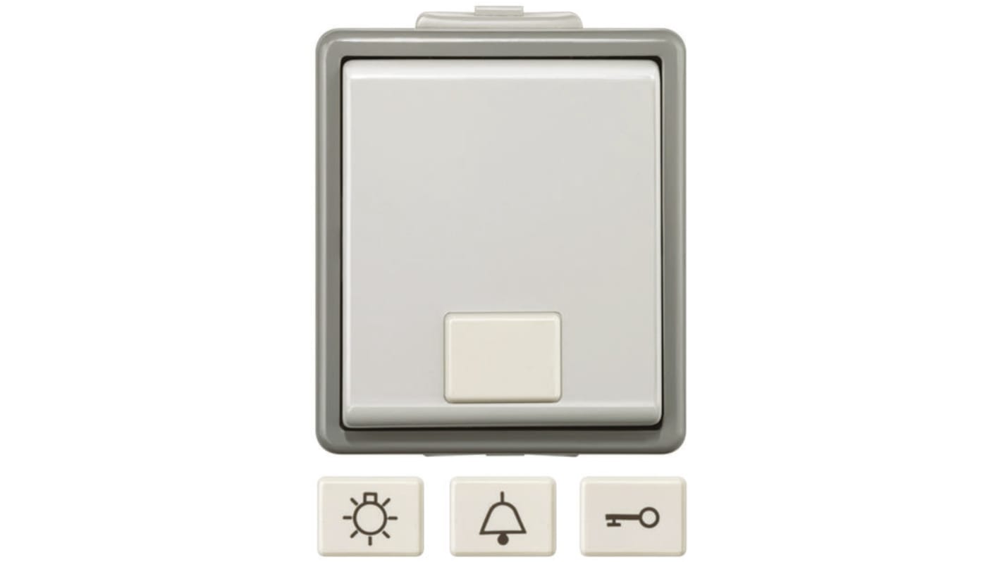 Siemens Grey Push Button Light Switch, 1 Way, 1 Gang, Delta