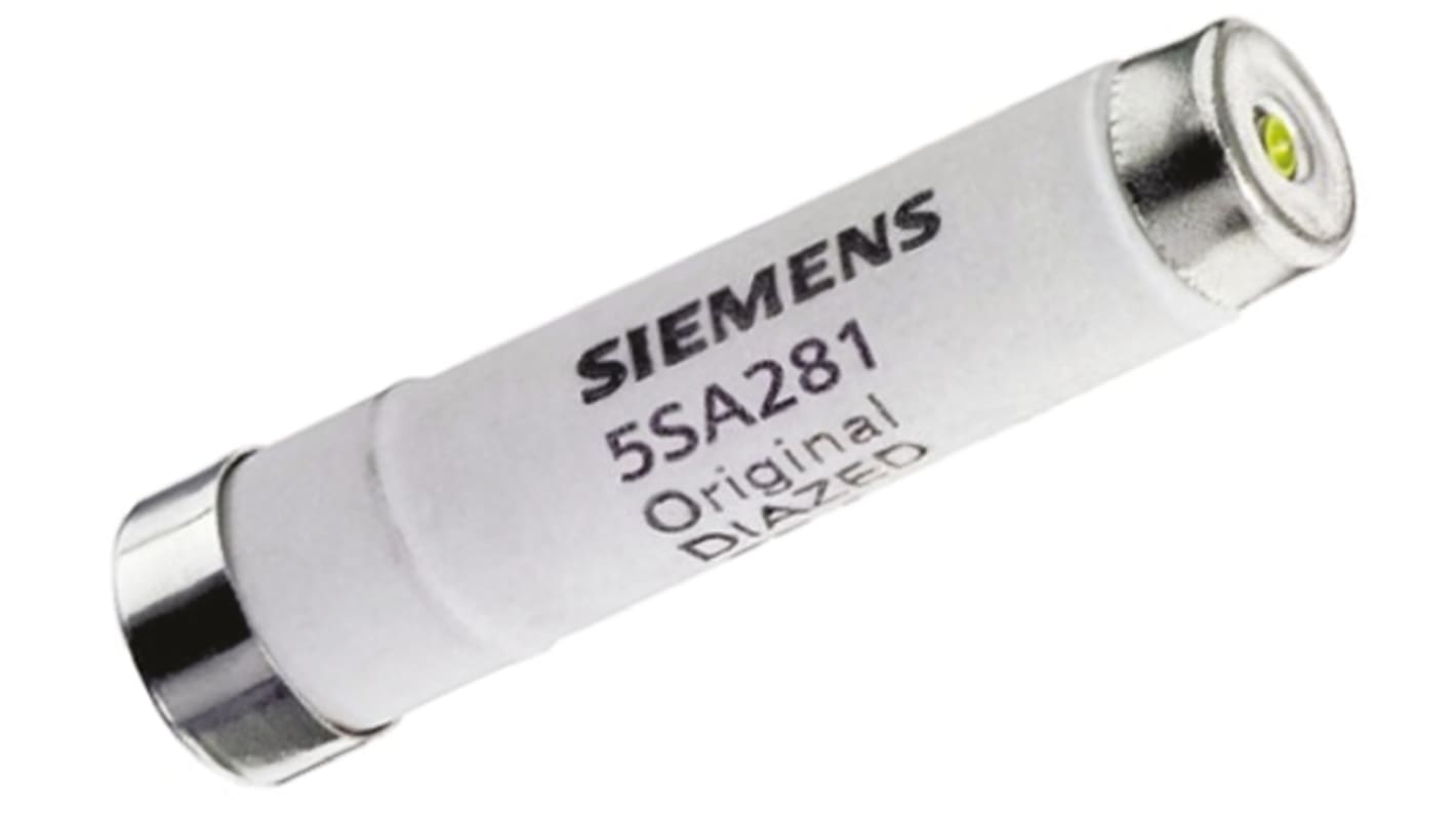 Fusibile Diazed Siemens, 25A, 50 kA a 500 V c.a., 8 kA a 500 V c.c., filetto E16, fusibile DII, cat. gG, indicatore