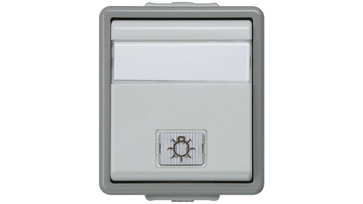 Siemens Grey Rocker Light Switch, 2 Way, 1 Gang, Delta