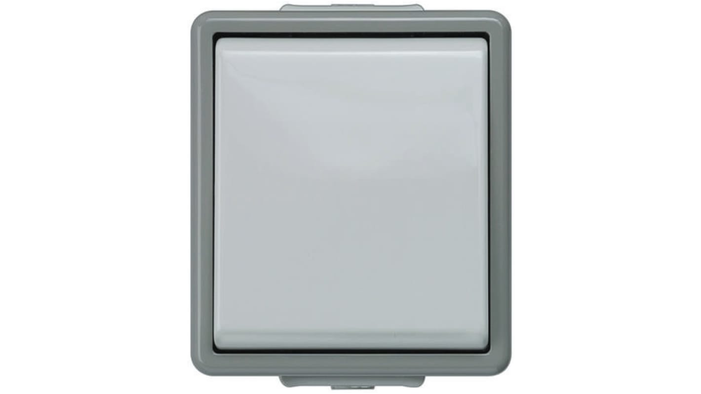 Interruttore luce Siemens serie Delta, 10A, 250V, 2 poli, Grigio, IP44