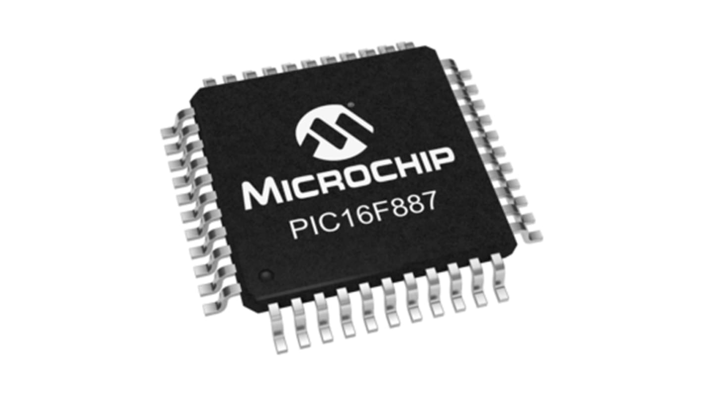 Microchip PIC16F887-I/PT, 8bit PIC Microcontroller, PIC16F, 20MHz, 8192 words Flash, 44-Pin TQFP