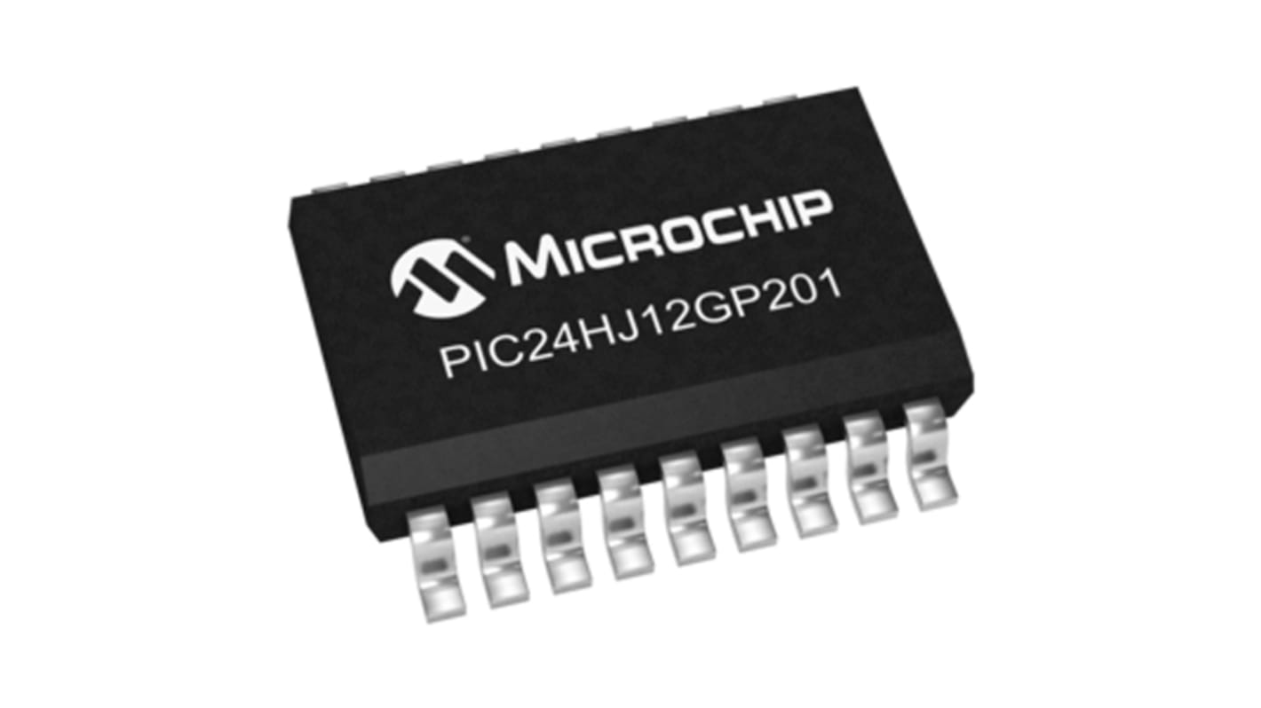 Microchip PIC24HJ12GP201-I/SO, 16bit PIC Microcontroller, PIC24HJ, 40MIPS, 12 kB Flash, 18-Pin SOIC