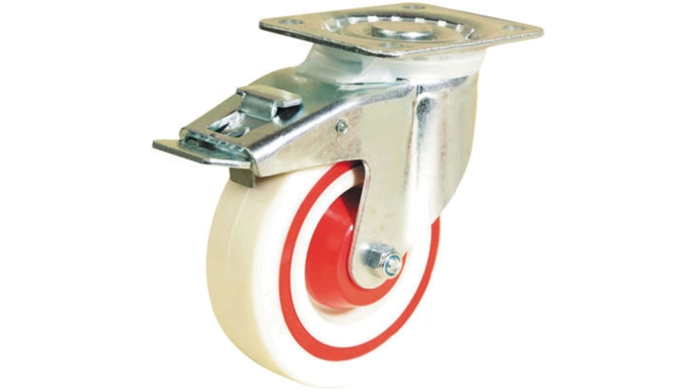 Guitel Hervieu Braked Swivel Castor Wheel, 200kg Capacity, 125mm Wheel