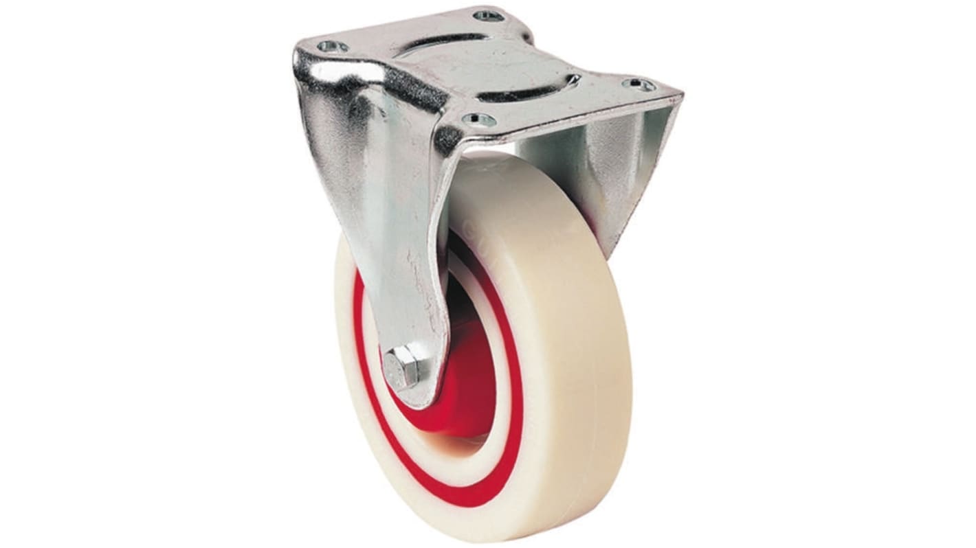 Guitel Hervieu Fixed Castor Wheel, 200kg Capacity, 125mm Wheel