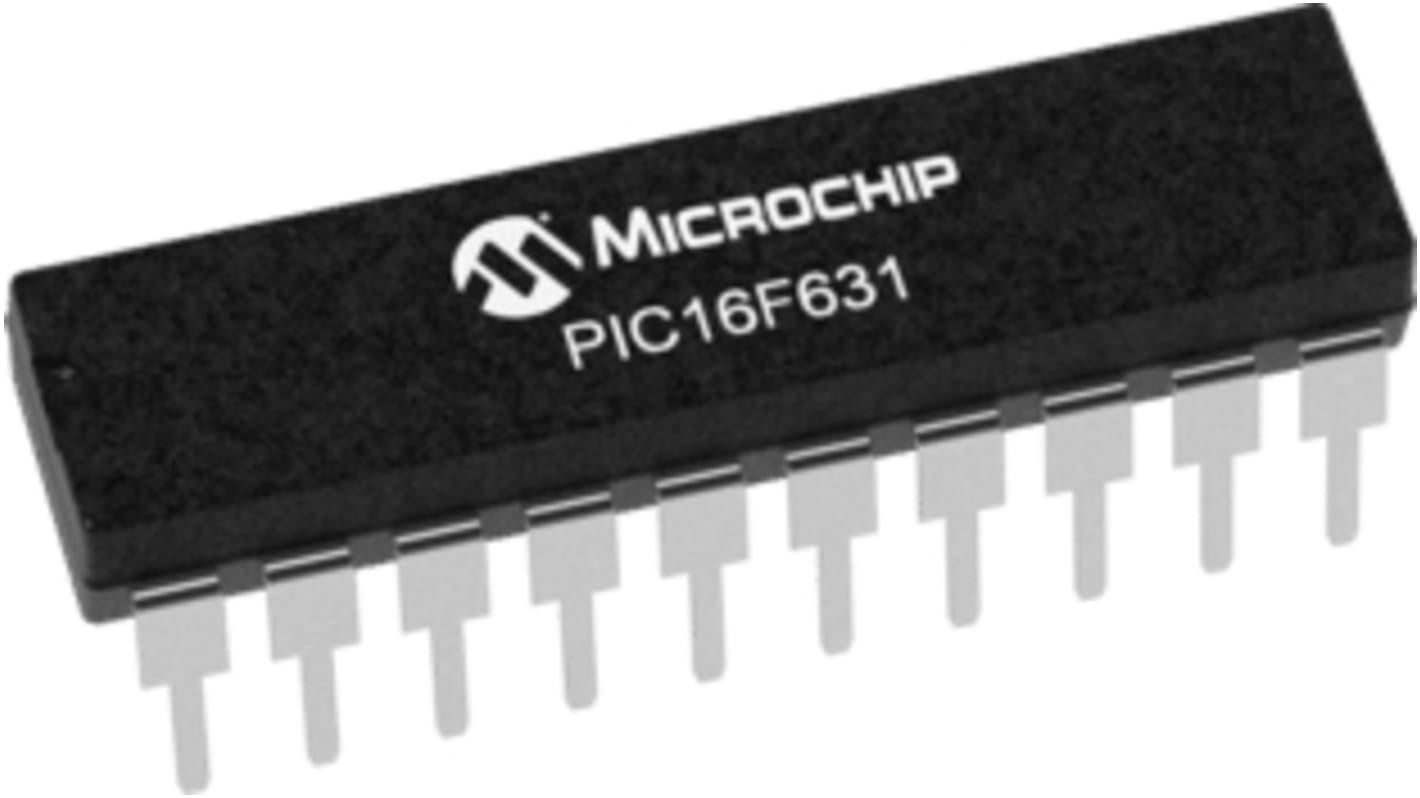 Microchip PIC16F631-I/P, 8bit PIC Microcontroller, PIC16F, 20MHz, 128 B, 1024 x 14 words Flash, 20-Pin PDIP