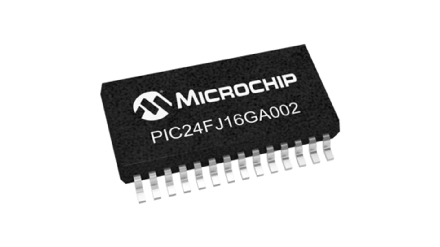 Microchip Mikrovezérlő PIC24FJ, 28-tüskés SSOP, 4 kB RAM, 16bit bites