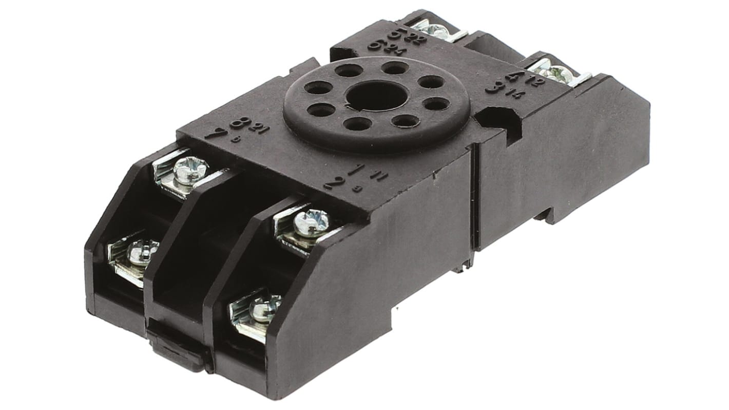 Tempatron 8 Pin 250V ac DIN Rail, Panel Mount Relay Socket, for use with Octal Relay