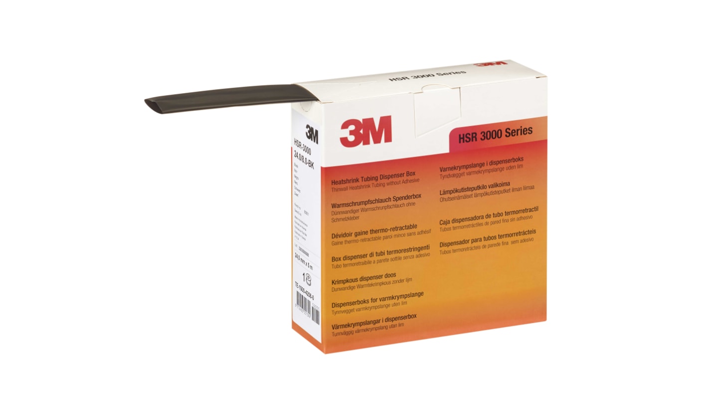 7000099139 | 3M Halogen Free Heat Shrink Tubing, Black 18mm Sleeve Dia ...