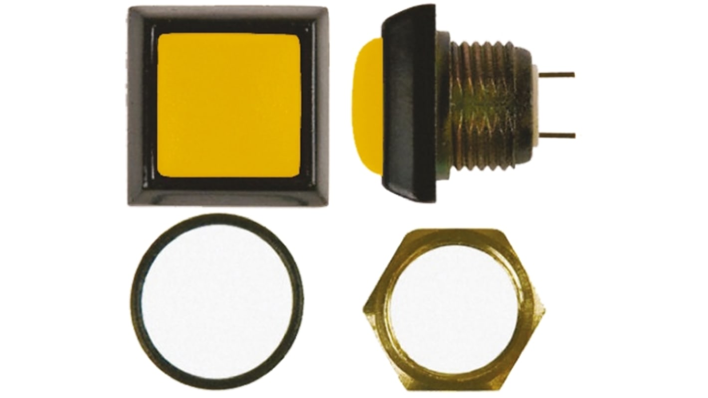 ITW Switches 59 Series Miniature Push Button Switch, Momentary, Panel Mount, 13.65mm Cutout, SPST, Clear LED, 125V ac,