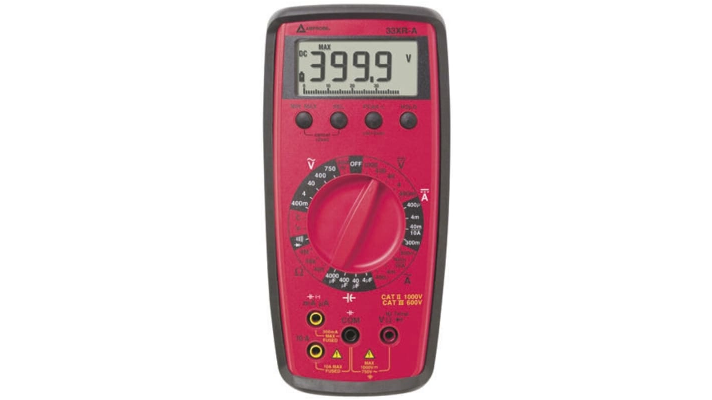 BEHA-Amprobe 33XRA HandLCD Digital-Multimeter, CAT II, CAT III 750V ac / 10A ac, 4MΩ, ISO-kalibriert