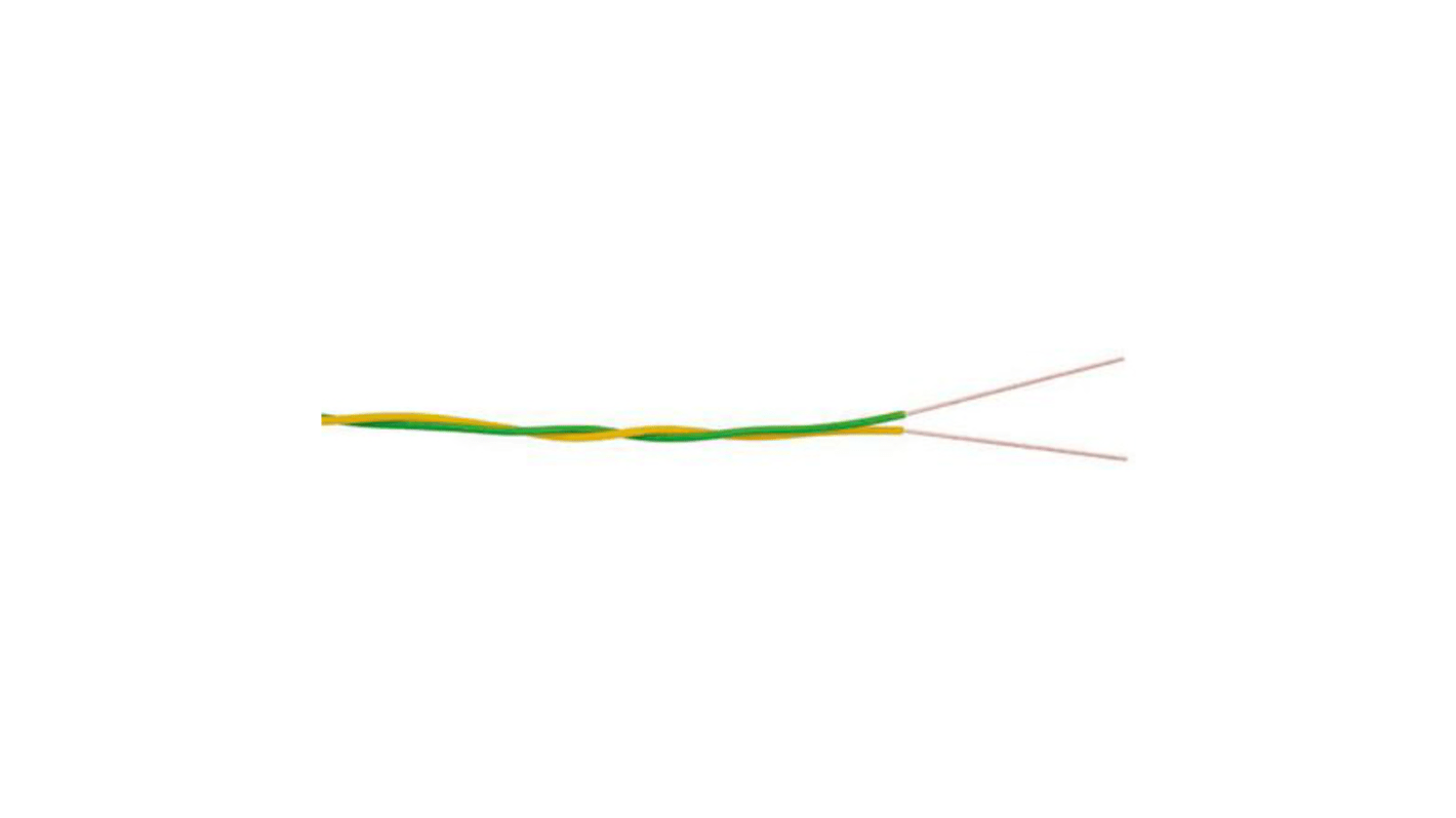 RS PRO 2 Core CW1423 Telephone Cable, 1/0.5 mm, Green/Yellow Sheath, 600m