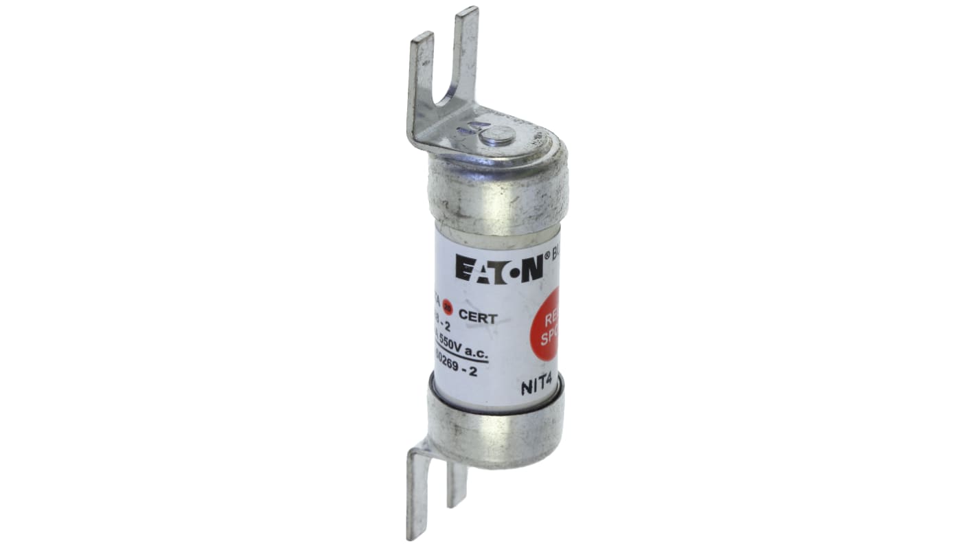 Fusibile a standard britannico, Eaton, 4A, fusibile A1 con velocità T, standard BS 88-2:1988, IEC 60269-2, fori di