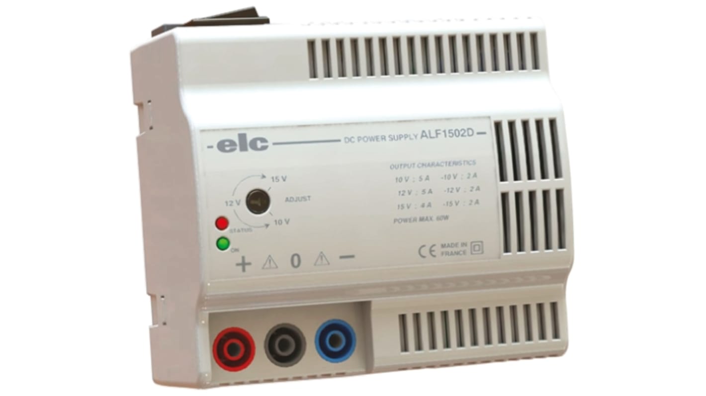 ELC 2-Kanal Analog Labornetzgerät 60W, 12 V, 15 V, 24 V / 2 A, 5 A, DKD/DAkkS-kalibriert