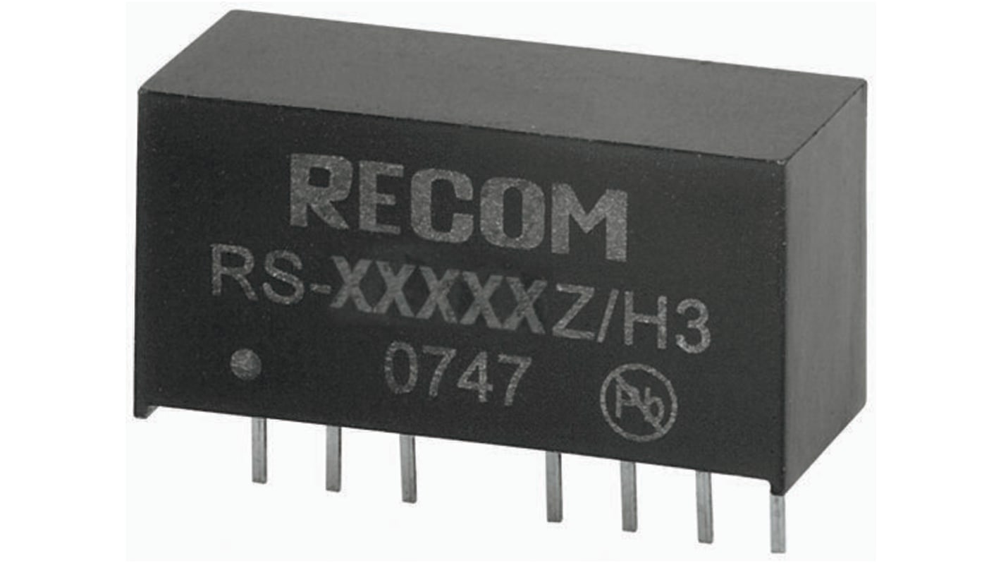 Recom RS DC-DC Converter, 5V dc/ 400mA Output, 18 → 72 V dc Input, 2W, Through Hole, +75°C Max Temp -40°C Min