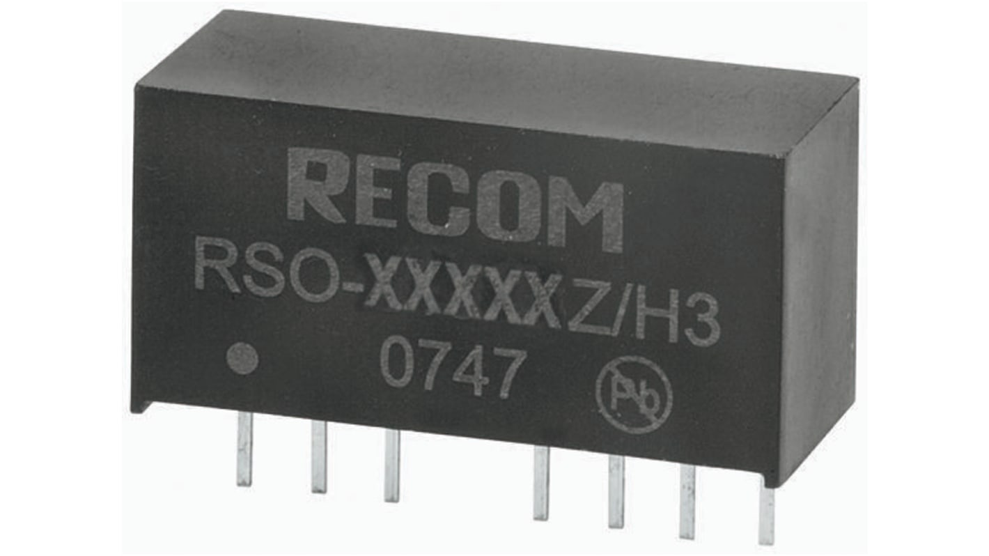 Recom DC/DC-Wandler 1W 12 V dc IN, 5V dc OUT / 200mA Durchsteckmontage 1kV dc isoliert