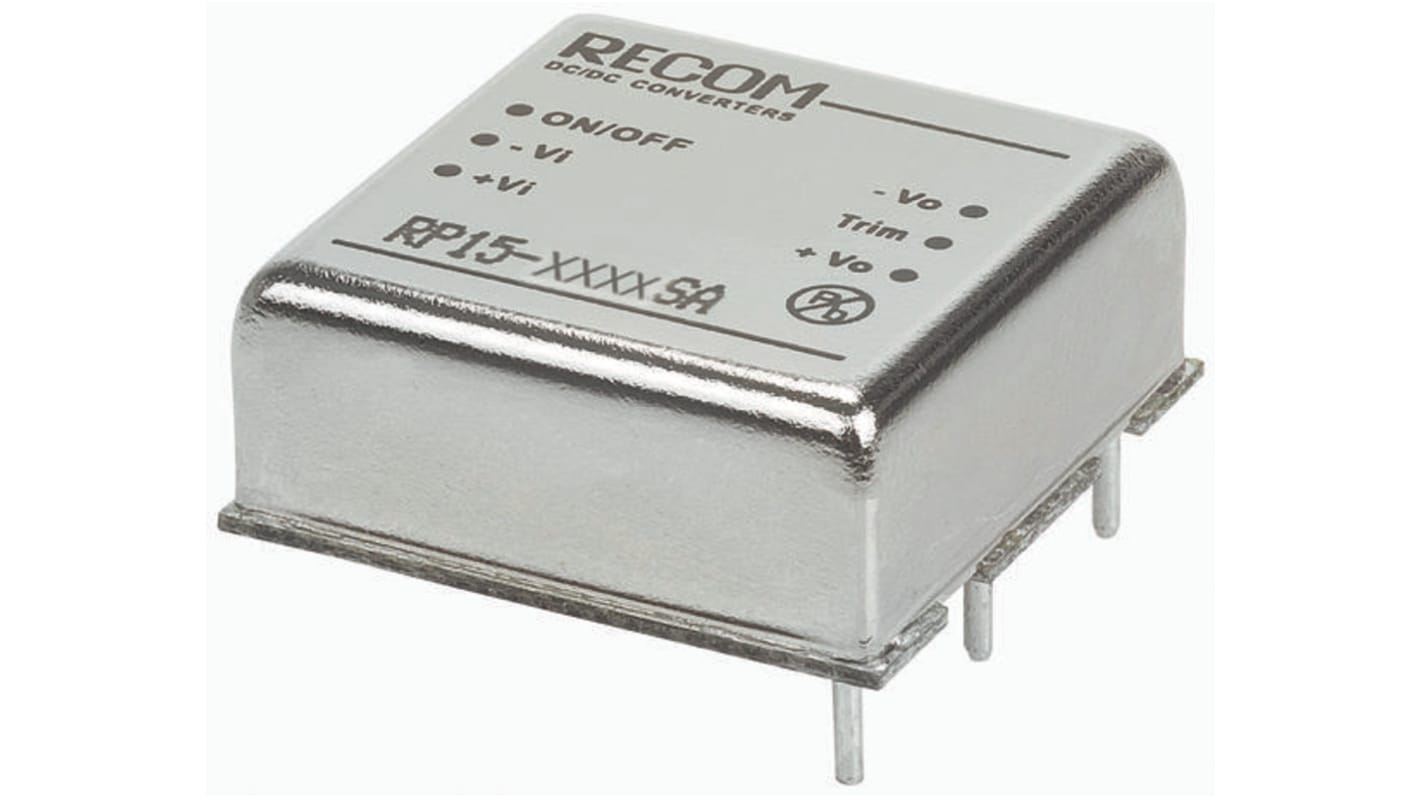 Recom RP15-A DC/DC-Wandler 15W 12 V dc IN, 3.3V dc OUT / 4A Durchsteckmontage 1.6kV dc isoliert