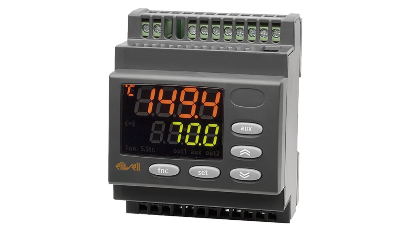 Controlador de temperatura ON/OFF Eliwell serie DR 4000, 70 x 85mm, 90 → 240 Vac Termopar de tipo K