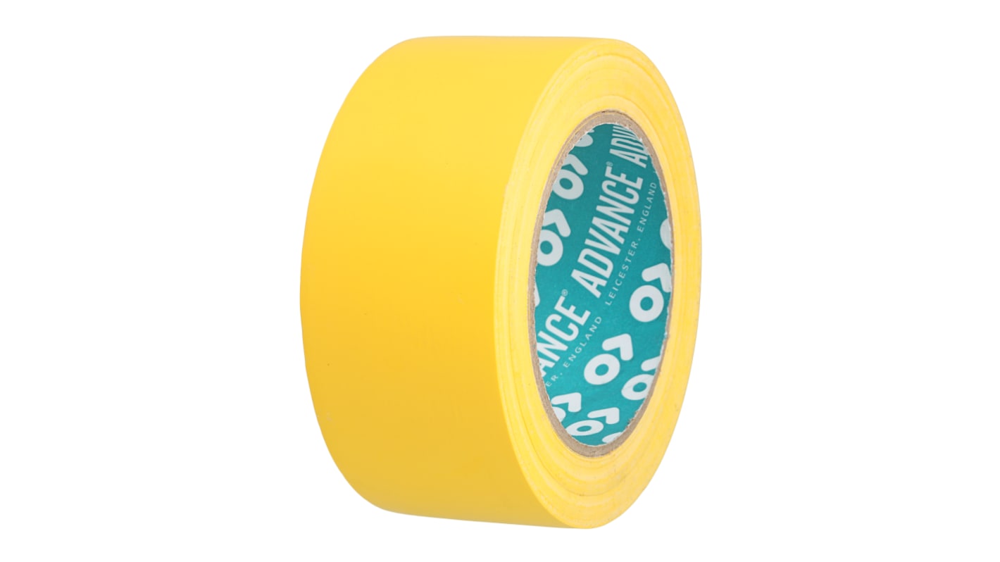 Advance Tapes AT8 Yellow PVC 33m Lane Marking Tape, 0.14mm Thickness