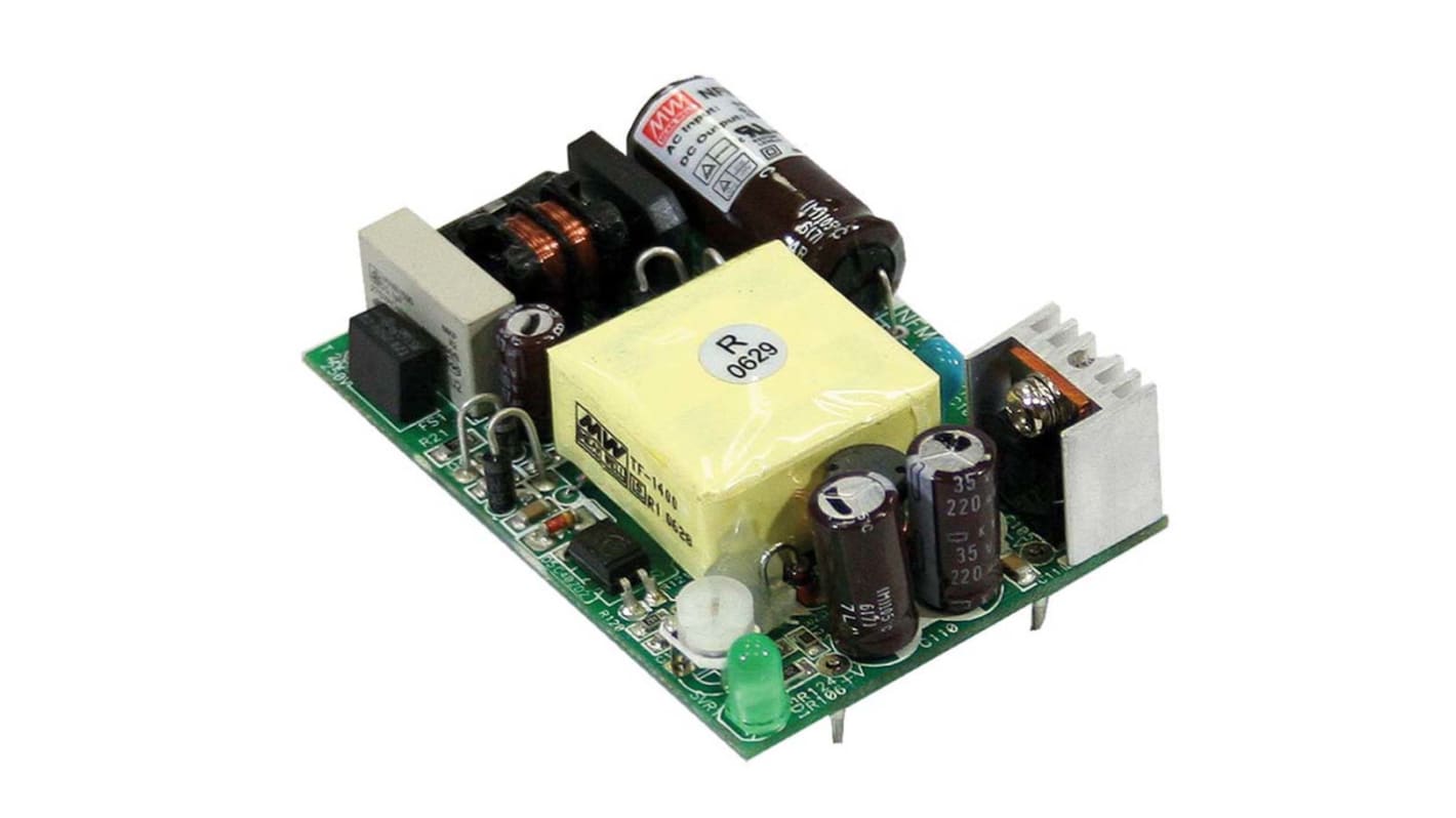 Mean Well Embedded Switch Mode Power Supply SMPS, NFM-15-24, 24V dc, 630mA, 15W, 1 Output, 120 → 370 V dc, 85