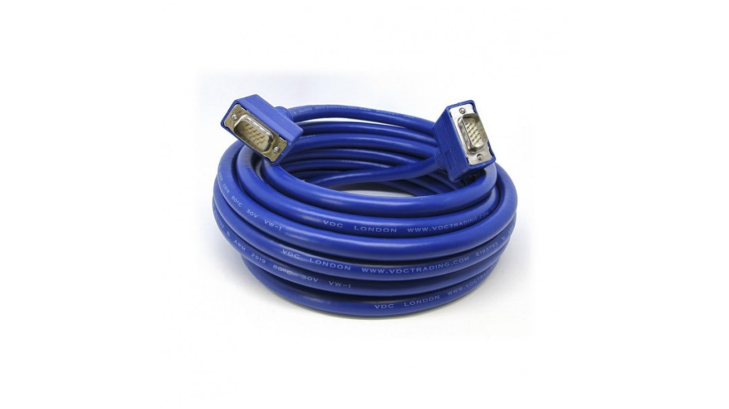 Cable VGA Van Damme de color Azul, con. A: VGA macho, con. B: VGA macho, long. 6m